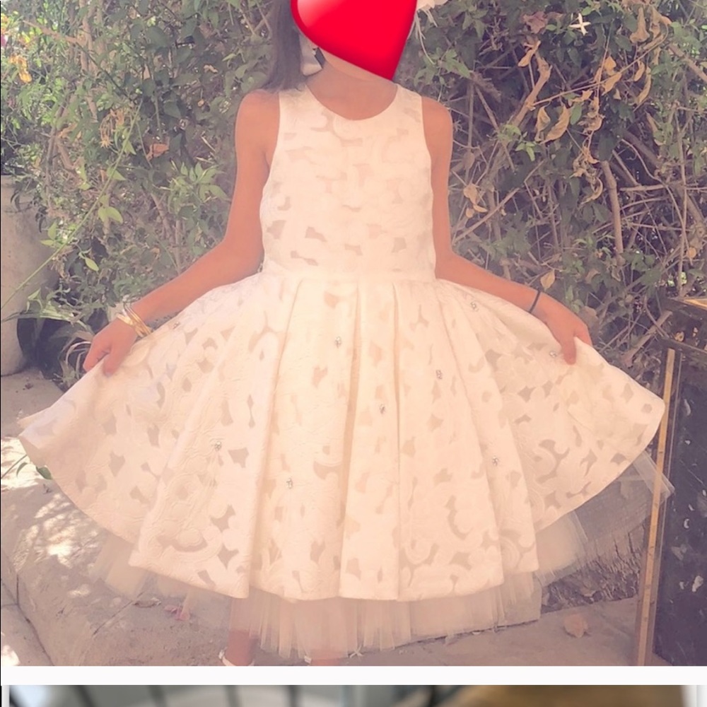 MISCHKA AOKI couture girls ivory dress